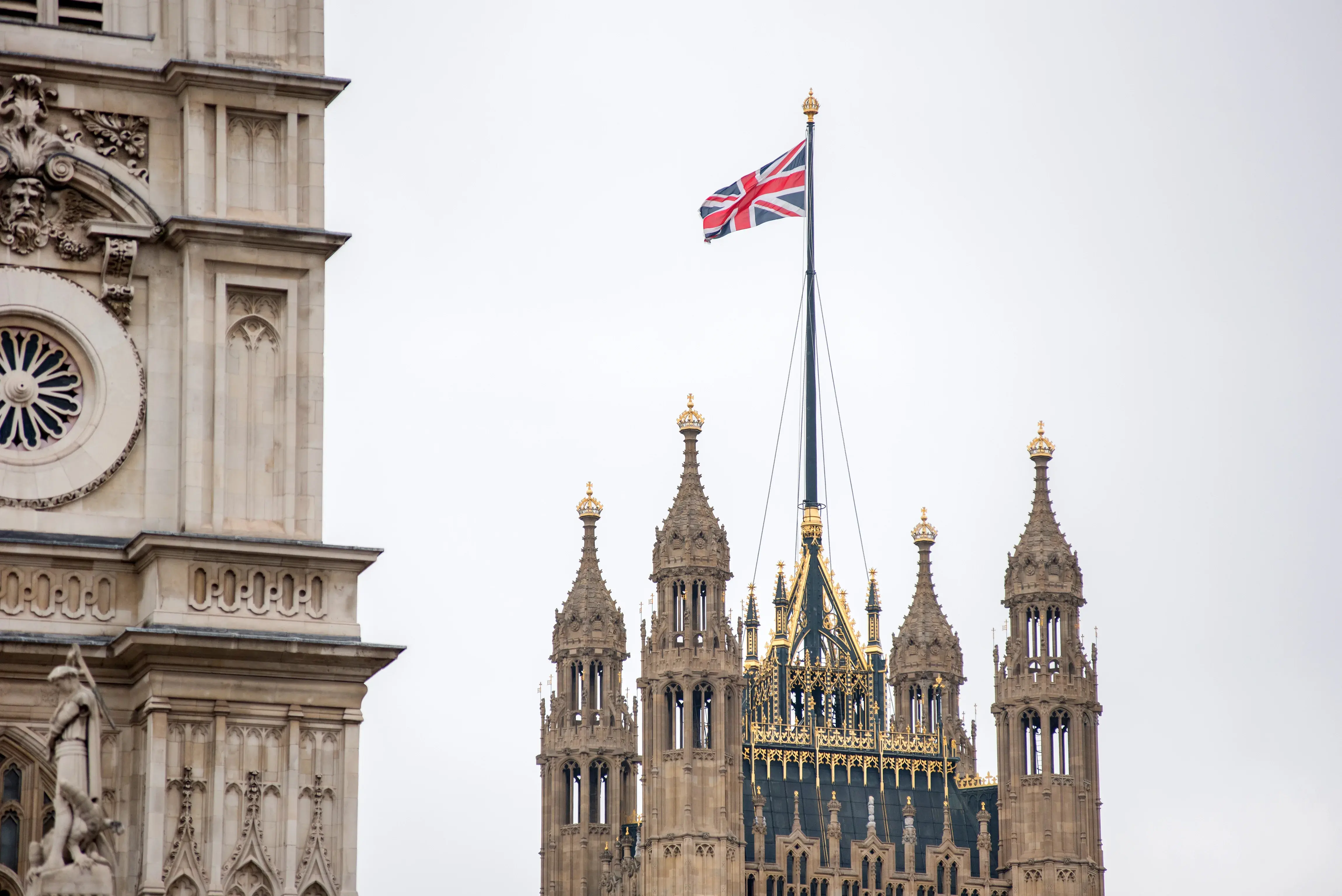 Palace of Westminster with Union Jack - UK Parliament
